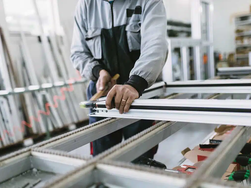 Productiemedewerker voor productie van aluminium ramen